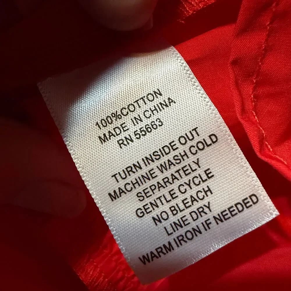 Nicole Miller New York Red Cotton Ruffle Hem Dress Plus Size 1X - Picture 4 of 9